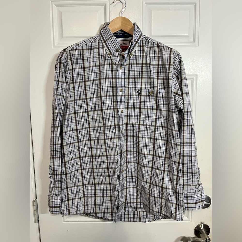 Wrangler Cowboy Cut George Strait Plaid Shirt Men’s M Long Sleeve Western